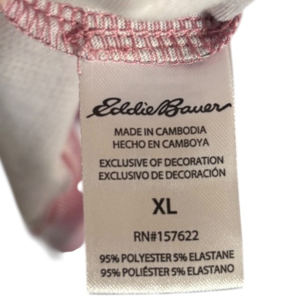 Eddie Bauer Pink 3 piece Pajama Set Plaid Tank Top Pants Shorts XL Lounge Soft - Picture 8 of 11